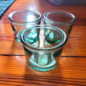 💙🩵💙Nwot set of 3 recycled Mexico glass custard cups dishes bowls